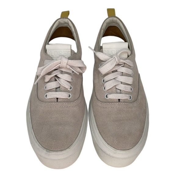 CLOSED Sneakers Beige Cream Suede Leather Low Top Lace Up Italy Size 38 8 - Picture 1 of 11